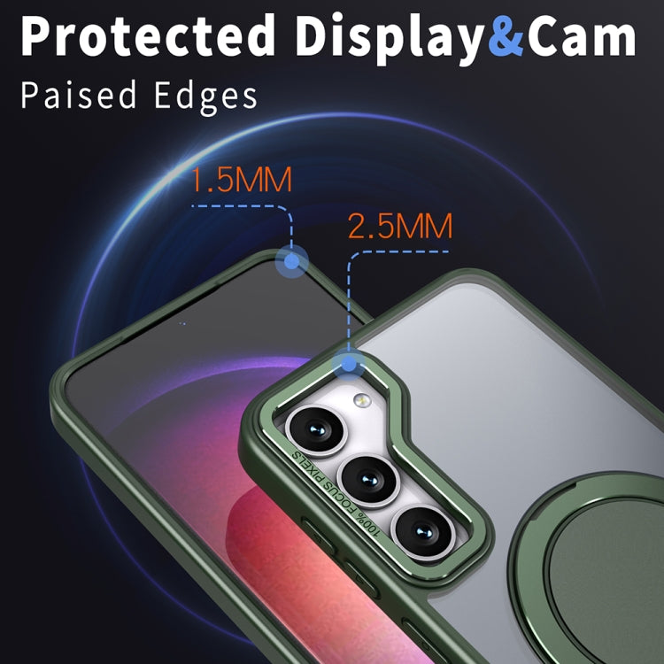 For Samsung Galaxy S23 FE 5G 360-degree Rotating MagSafe Magnetic Holder Phone Case(Green)