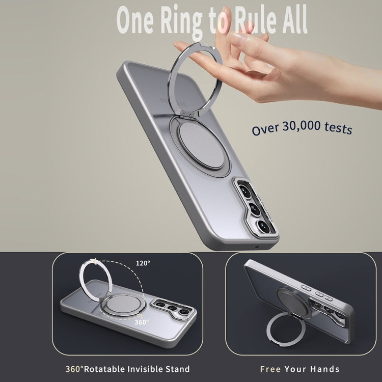 For Samsung Galaxy S23 FE 5G 360-degree Rotating MagSafe Magnetic Holder Phone Case(Titanium Grey)