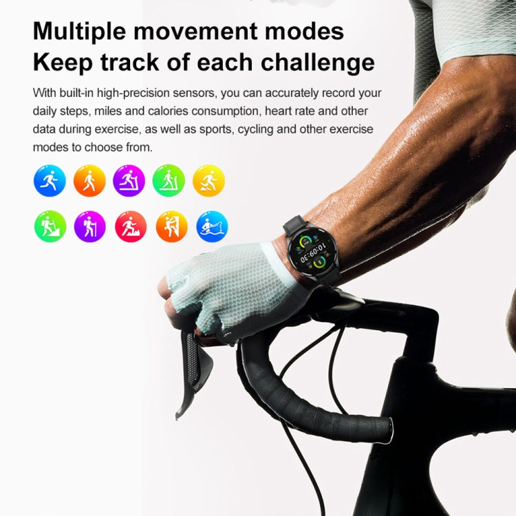 1.43 inch Silicone Strap Bluetooth Call Smart Watch Support ECG / Non-invasive Blood Sugar(Light Yellow)
