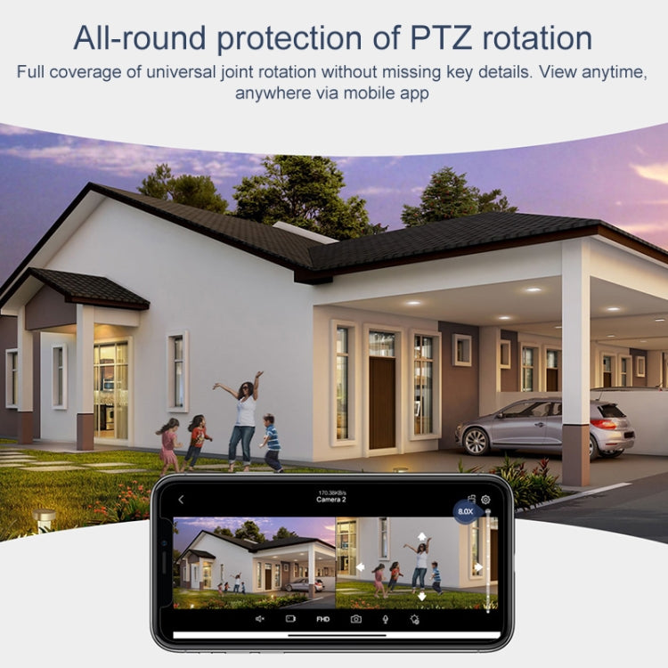 QX103 Humanoid Recognition AI Alarm WiFi Dome Dual IP Camera(AU Plug)