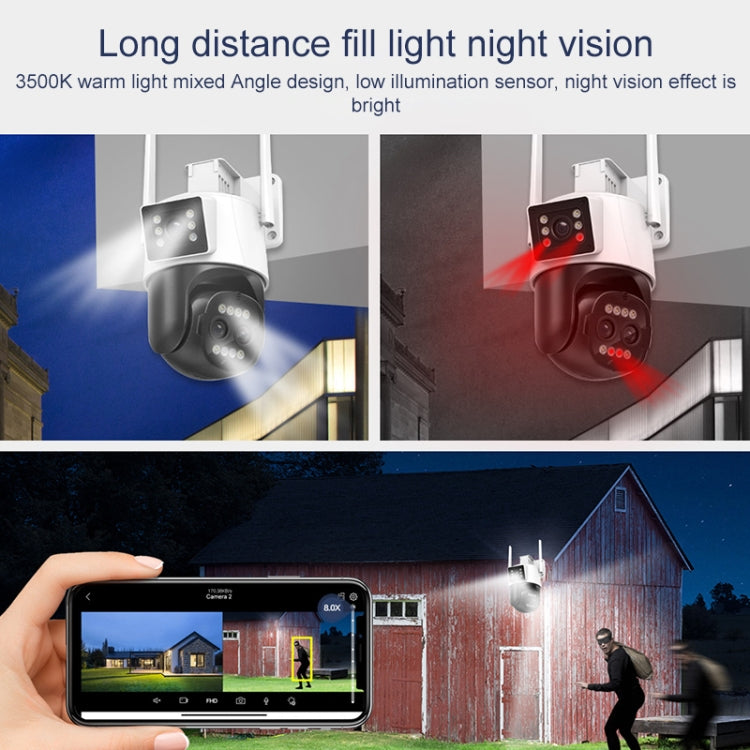 QX103 Humanoid Recognition AI Alarm WiFi Dome Dual IP Camera(AU Plug)