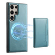 For Samsung Galaxy S24 Ultra 5G Denior Cowhide Texture Leather MagSafe Detachable Wallet Phone Case(Blue) - Galaxy S24 Ultra 5G Cases by Denior | Online Shopping South Africa | PMC TechLife | Buy Now Pay Later Mobicred