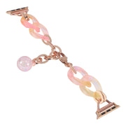 For Apple Watch Series 2 38mm Gradient Resin Chain Watch Band(Pink)