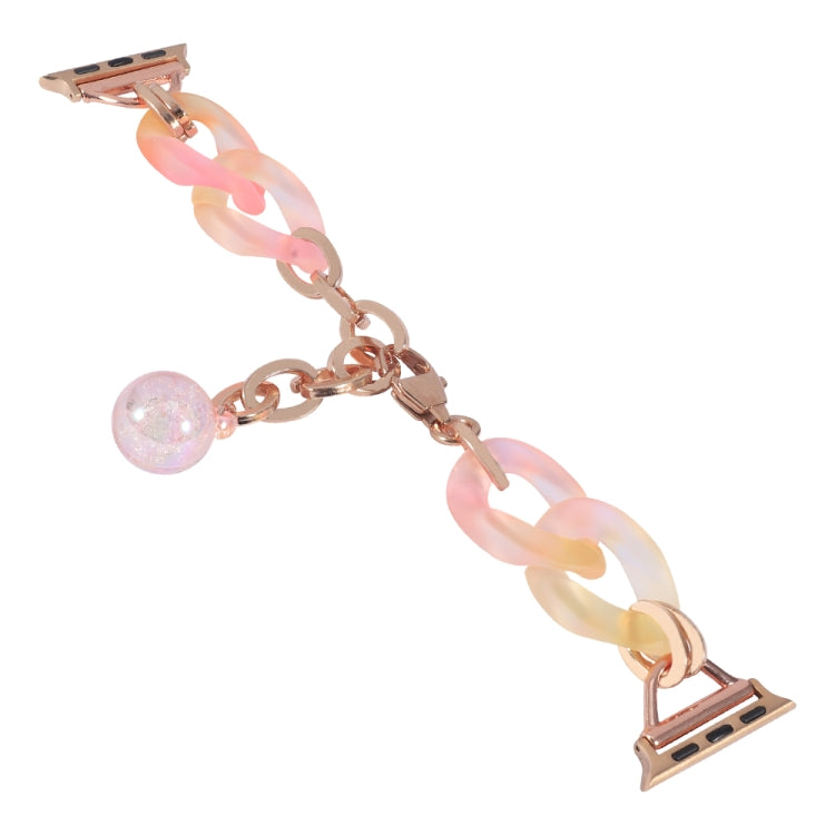 For Apple Watch Series 2 38mm Gradient Resin Chain Watch Band(Pink)