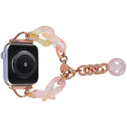 For Apple Watch Series 2 38mm Gradient Resin Chain Watch Band(Pink)
