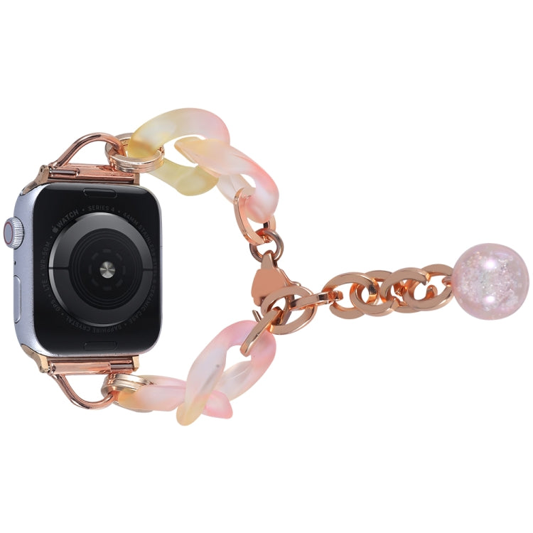 For Apple Watch Series 2 38mm Gradient Resin Chain Watch Band(Pink)