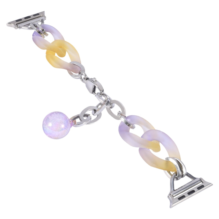 For Apple Watch 42mm Gradient Resin Chain Watch Band(Purple)