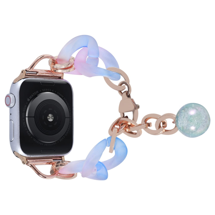 For Apple Watch 38mm Gradient Resin Chain Watch Band(Blue)
