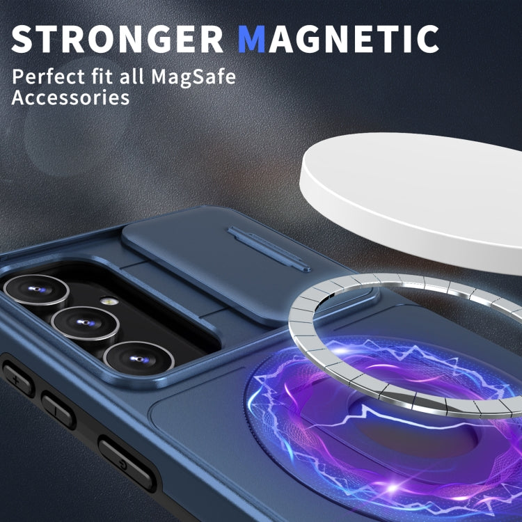 For Samsung Galaxy S23 FE 5G Camshield MagSafe Ring Holder Armor Phone Case(Blue)
