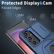 For Samsung Galaxy S23 FE 5G Camshield MagSafe Ring Holder Armor Phone Case(Blue)