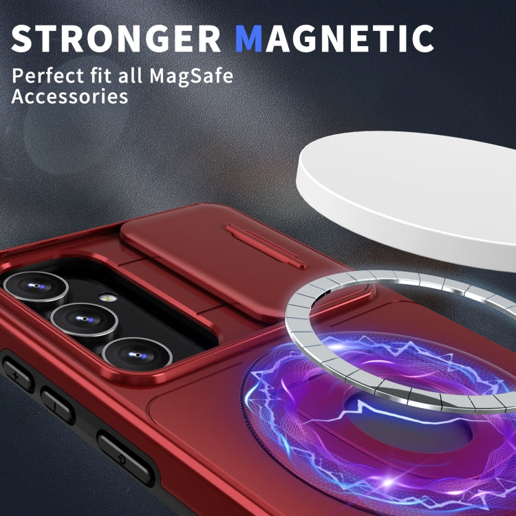 For Samsung Galaxy S23 FE 5G Camshield MagSafe Ring Holder Armor Phone Case(Red)