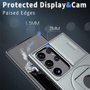 For Samsung Galaxy S23 Ultra 5G Camshield MagSafe Ring Holder Armor Phone Case(Titanium Grey)