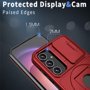 For Samsung Galaxy S22+ 5G Camshield MagSafe Ring Holder Armor Phone Case(Red)