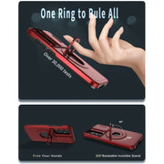 For Samsung Galaxy S22+ 5G Camshield MagSafe Ring Holder Armor Phone Case(Red)
