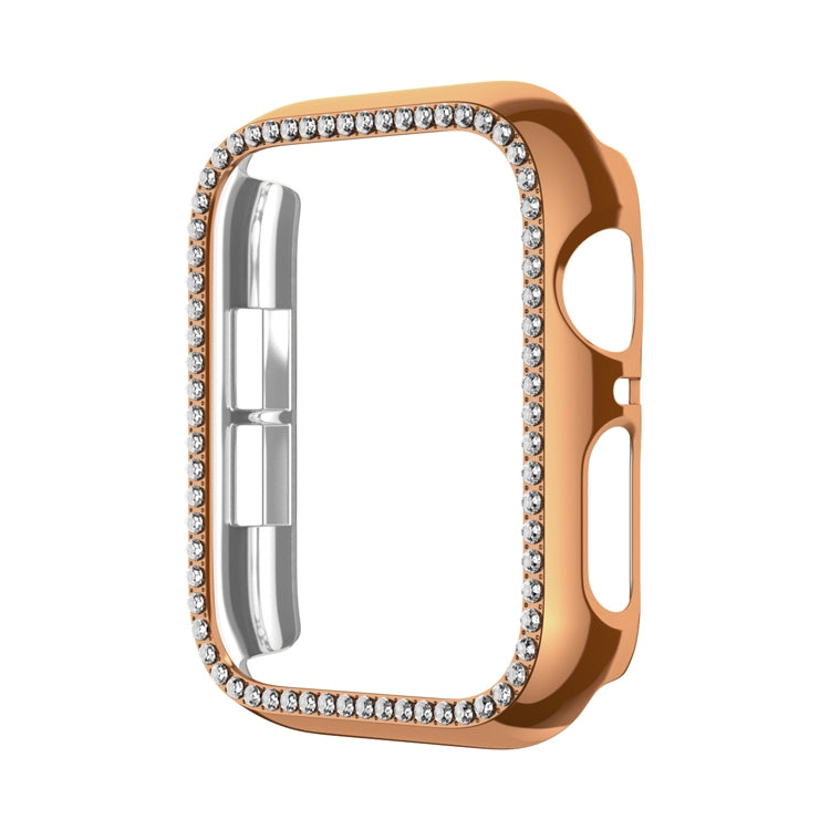 For Apple Watch Series 3 / 2 / 1 38mm Plating Row Diamond Hollow PC Watch Case(Rose Gold)