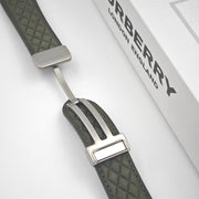 For Apple Watch Series 4 44mm Rhombus Pattern Magnetic Folding Buckle Leather Watch Band(Dark Brown)