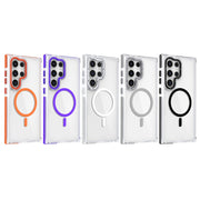 For Samsung Galaxy S24+ 5G Dual-Color Clear Acrylic Hybrid TPU MagSafe Phone Case(Black)