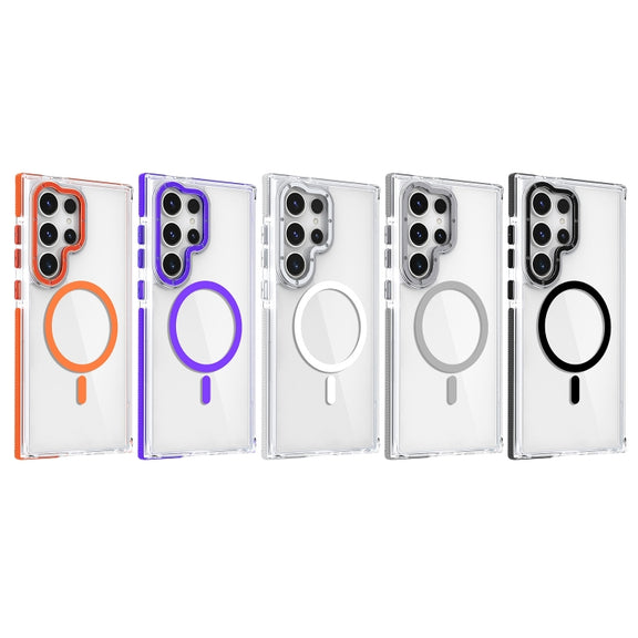 For Samsung Galaxy S24+ 5G Dual-Color Clear Acrylic Hybrid TPU MagSafe Phone Case(Grey)