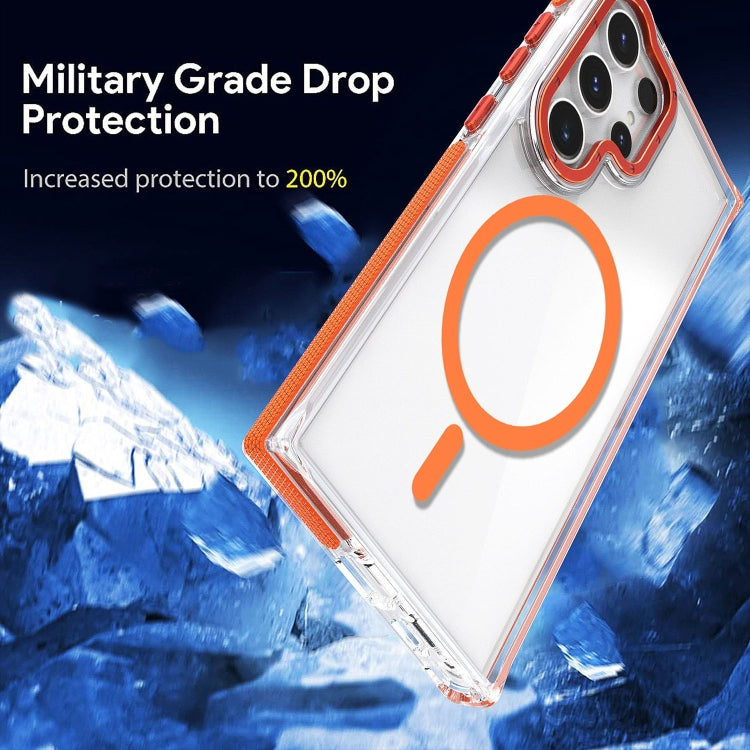 For Samsung Galaxy S24+ 5G Dual-Color Clear Acrylic Hybrid TPU MagSafe Phone Case(Grey)