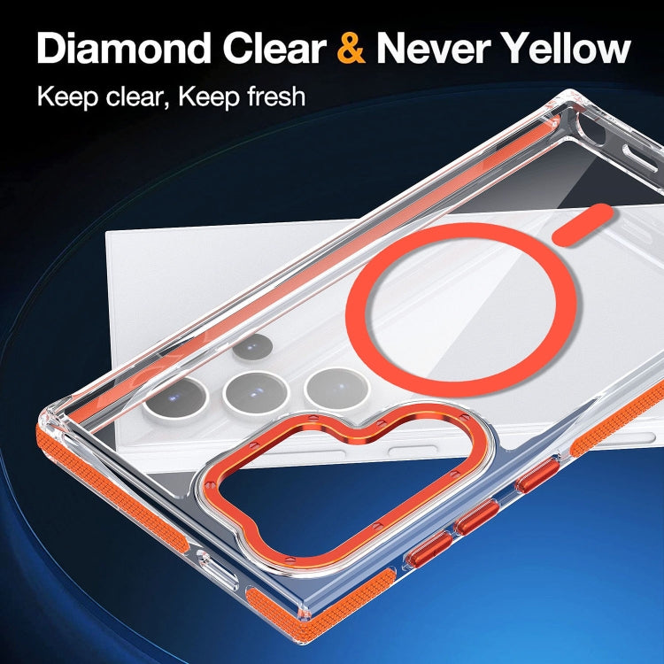 For Samsung Galaxy S24 5G Dual-Color Clear Acrylic Hybrid TPU MagSafe Phone Case(Grey)