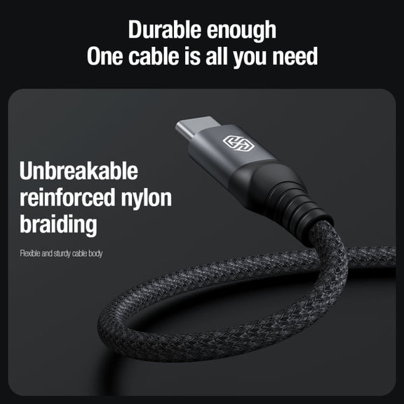 Nillkin Swift Pro 1m 3 in 1 USB to 8 Pin + Type-C + Micro USB Fast Charging Cable(Blue)