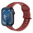 For Apple Watch Series 8 41mm Butterfly Flower Embossed Silicone Watch Band(Brick Red) - Watch Bands by PMC TechLife | Online Shopping South Africa | PMC TechLife