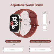 For Apple Watch Series 3 38mm Butterfly Flower Embossed Silicone Watch Band(Brick Red)