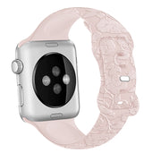 For Apple Watch SE 40mm Rose Embossed Silicone Watch Band(Pink)