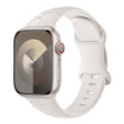 For Apple Watch SE 44mm Rose Embossed Silicone Watch Band(Starlight) - Watch Bands by PMC TechLife | Online Shopping South Africa | PMC TechLife