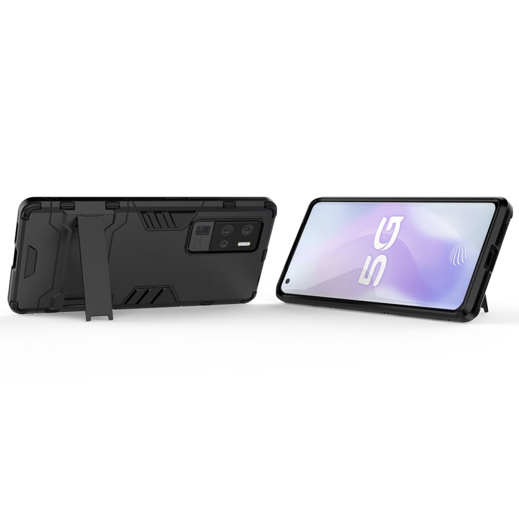 For Vivo X50 Pro+ PC + TPU Shockproof Protective Case with Invisible Holder(Black)