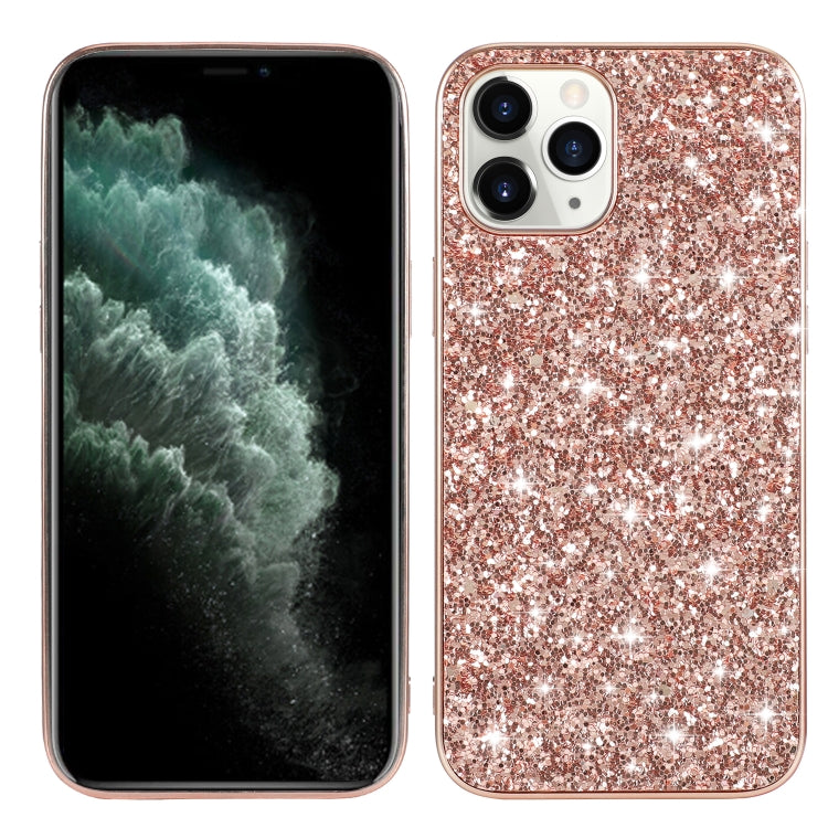 For iPhone 12 mini Glitter Powder Shockproof TPU Protective Case(Rose Gold)