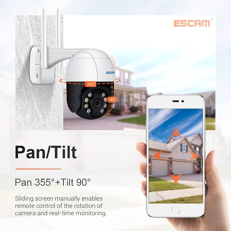 ESCAM QF518 5MP Smart WiFi IP Camera, Support AI Humanoid Detection / Auto Tracking / Dual Light Night Vision / Cloud Storage / Two Way Audio / TF Card, Plug:EU Plug(White)