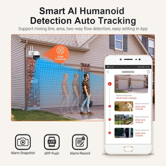 ESCAM QF518 5MP Smart WiFi IP Camera, Support AI Humanoid Detection / Auto Tracking / Dual Light Night Vision / Cloud Storage / Two Way Audio / TF Card, Plug:EU Plug(White)