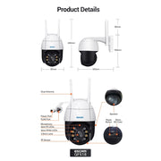 ESCAM QF518 5MP Smart WiFi IP Camera, Support AI Humanoid Detection / Auto Tracking / Dual Light Night Vision / Cloud Storage / Two Way Audio / TF Card, Plug:EU Plug(White)