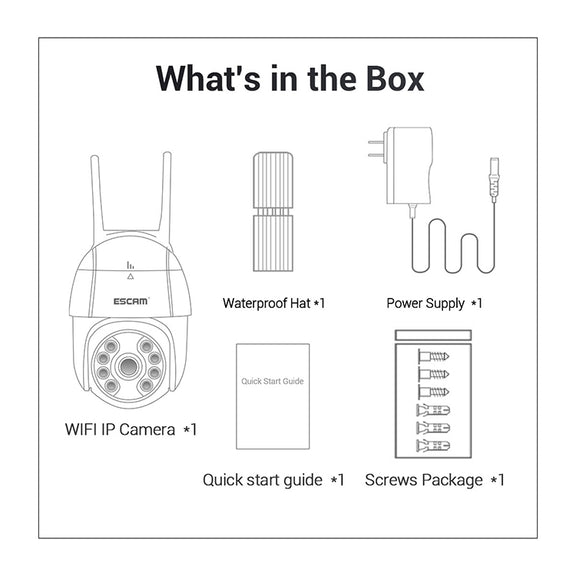 ESCAM QF518 5MP Smart WiFi IP Camera, Support AI Humanoid Detection / Auto Tracking / Dual Light Night Vision / Cloud Storage / Two Way Audio / TF Card, Plug:EU Plug(White)
