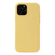 For iPhone 12 / 12 Pro Solid Color Liquid Silicone Shockproof Protective Case(Yellow) - iPhone 12 / 12 Pro Cases by PMC TechLife | Online Shopping South Africa | PMC TechLife