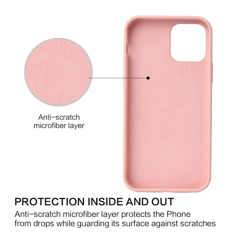 For iPhone 12 / 12 Pro Solid Color Liquid Silicone Shockproof Protective Case(Yellow)