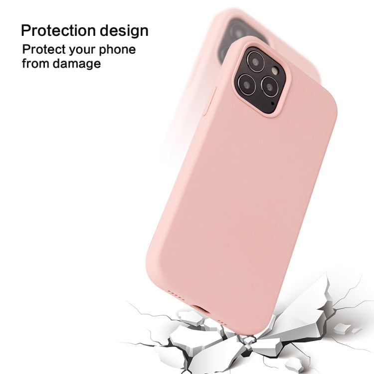 For iPhone 12 / 12 Pro Solid Color Liquid Silicone Shockproof Protective Case(Yellow)