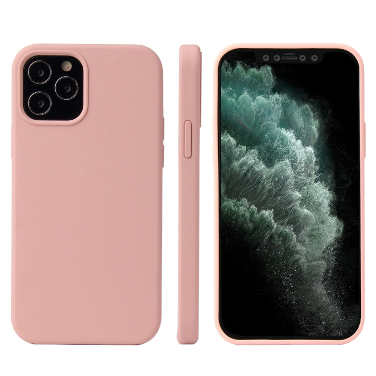 For iPhone 12 / 12 Pro Solid Color Liquid Silicone Shockproof Protective Case(Yellow)
