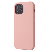 For iPhone 12 / 12 Pro Solid Color Liquid Silicone Shockproof Protective Case(Sakura Pink)