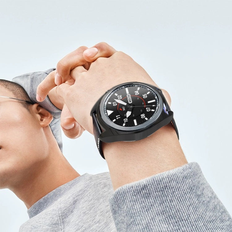 For Samsung Galaxy Watch 3 41mm Electroplating Hollow Half-pack TPU Protective Case(Black) - Watch Cases by ENKAY
