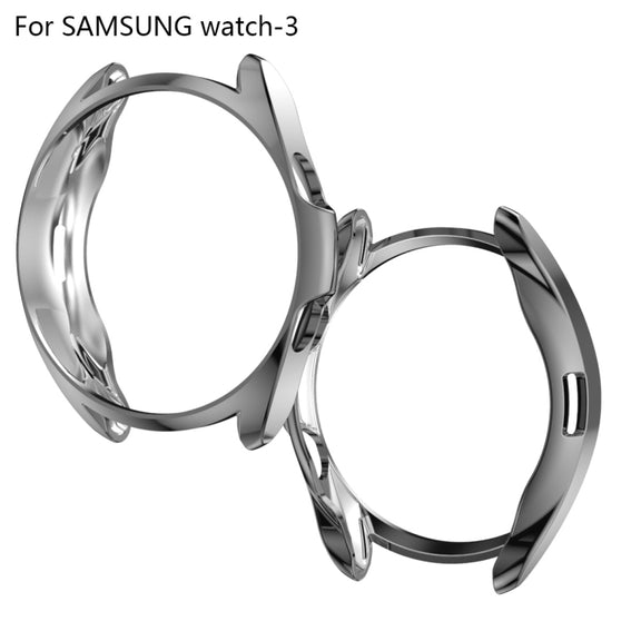 For Samsung Galaxy Watch 3 41mm Electroplating Hollow Half-pack TPU Protective Case(Gray) - Watch Cases by ENKAY