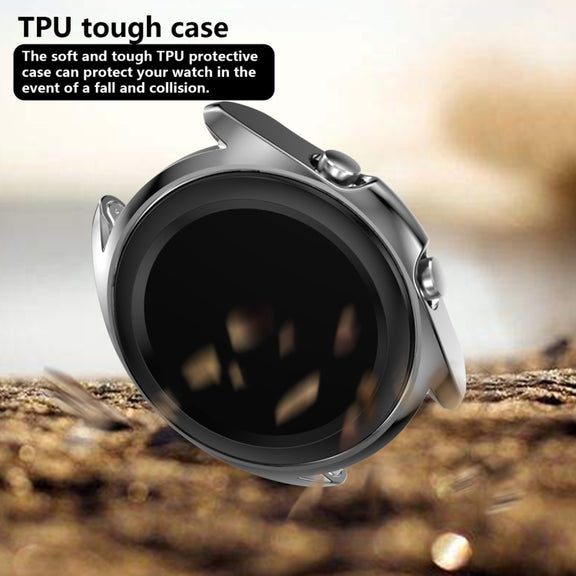 For Samsung Galaxy Watch 3 41mm Electroplating Hollow Half-pack TPU Protective Case(Gray) - Watch Cases by ENKAY