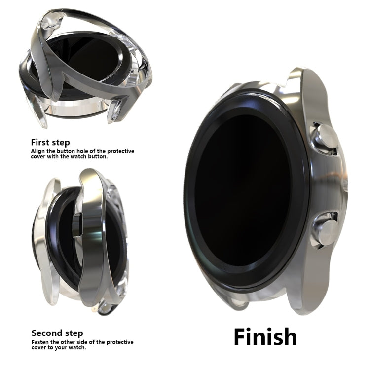 For Samsung Galaxy Watch 3 41mm Electroplating Hollow Half-pack TPU Protective Case(Gray) - Watch Cases by ENKAY