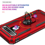 For LG K61 Shockproof TPU + PC Protective Case with 360 Degree Rotating Holder(Silver)