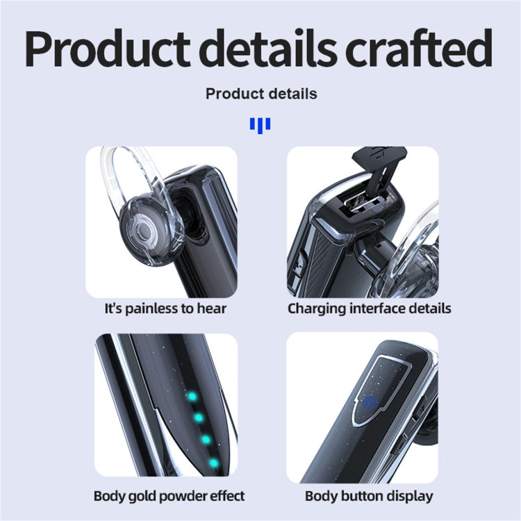 ME-3 Bluetooth 5.0 Business Style Touch Switch Bluetooth Earphone(Black)