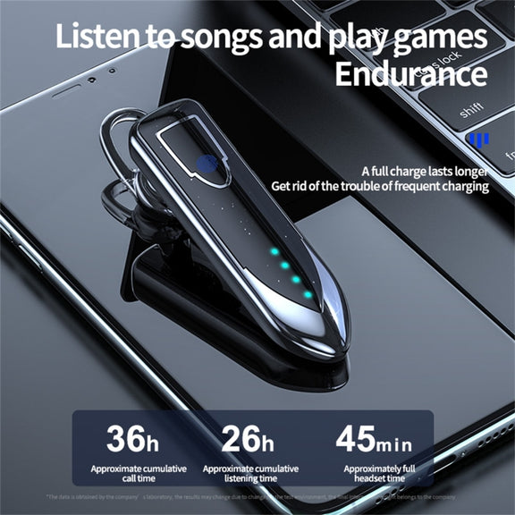ME-3 Bluetooth 5.0 Business Style Touch Switch Bluetooth Earphone(Black)
