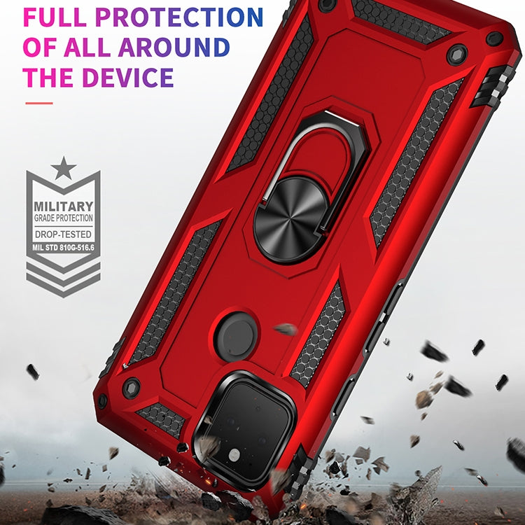For Google Pixel 5 Shockproof TPU + PC Protective Case with 360 Degree Rotating Holder(Black)