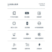 M60 8D Surround Sound Wireless Neck-mounted 5.1 Bluetooth Earphone Support TF Card MP3 Mode(White)
