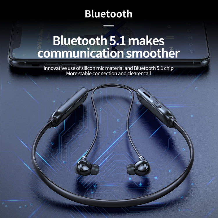 M60 8D Surround Sound Wireless Neck-mounted 5.1 Bluetooth Earphone Support TF Card MP3 Mode(Pink)